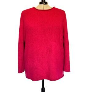Lane Bryant Rolled Neck Womens Sweater Sz 22/24 Pink Shimmer Cutout Cozy Bold